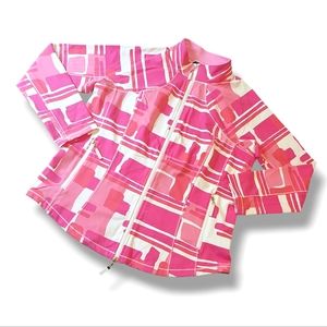 Bylyse nylon stretch lightweight jacket - pink/white XL